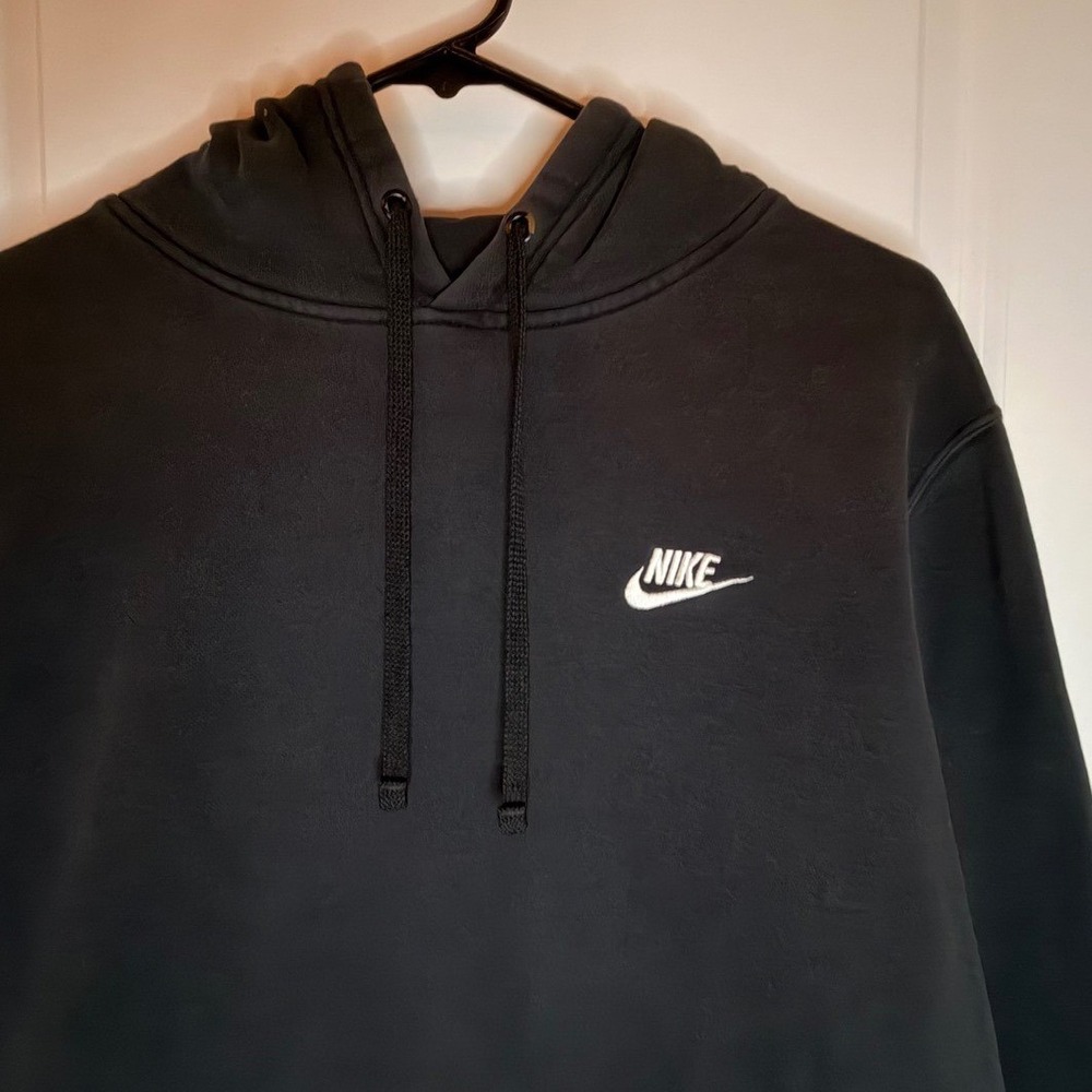 Nike Sportswear Club Fleece Embroidery Logo Hoodie Mens Large Black Sweatshirt‎